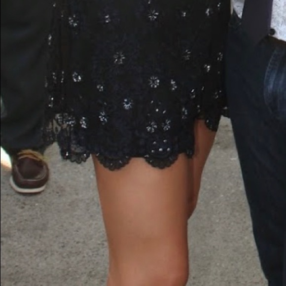 FREE PEOPLE RARE!!!!jeweled romper size 8 black and navy - Picture 10 of 13